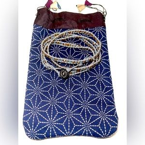 Victoria Emerson Blue 5 wrap bracelet with jewelry bag